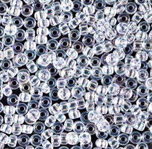 Japanese Miyuki Seed Beads, size 8/0, SKU 189008.MY8-0250, crystal ab, (1 26-28 gram tube, apprx 1120 beads)