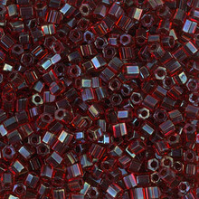 Japanese Miyuki Seed Beads, size 8/0, SKU 189008.MY8-0367cut, garnet lined ruby cut, (1 26-28 gram tube, apprx 1120 beads)