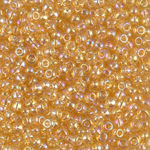 Japanese Miyuki Seed Beads, size 8/0, SKU 189008.MY8-0251, light topaz ab, (1 26-28 gram tube, apprx 1120 beads)