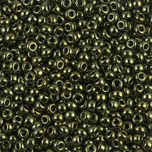 Japanese Miyuki Seed Beads, size 8/0, SKU 189008.MY8-0459, metallic olivine, (1 26-28 gram tube, apprx 1120 beads)