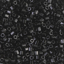 Japanese Miyuki Seed Beads, size 8/0, SKU 189008.MY8-0401cut, black cut, (1 26-28 gram tube, apprx 1120 beads)