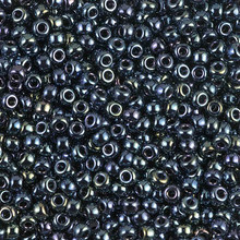 Japanese Miyuki Seed Beads, size 8/0, SKU 189008.MY8-0456, gunmetal iris, (1 26-28 gram tube, apprx 1120 beads)