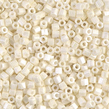 Japanese Miyuki Seed Beads, size 8/0, SKU 189008.MY8-0421cut, opaque luster cream cut, (1 26-28 gram tube, apprx 1120 beads)