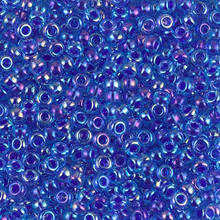 Japanese Miyuki Seed Beads, size 8/0, SKU 189008.MY8-0353, lined blue violet ab, (1 26-28 gram tube, apprx 1120 beads)
