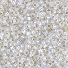 Japanese Miyuki Seed Beads, size 8/0, SKU 189008.MY8-0551, gilt lined white opal, (1 26-28 gram tube, apprx 1120 beads)