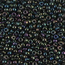 Japanese Miyuki Seed Beads, size 8/0, SKU 189008.MY8-0453, metallic green iris, (1 26-28 gram tube, apprx 1120 beads)
