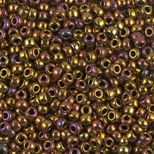 Japanese Miyuki Seed Beads, size 8/0, SKU 189008.MY8-0462, metallic gold iris, (1 26-28 gram tube, apprx 1120 beads)