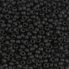 Japanese Miyuki Seed Beads, size 8/0, SKU 189008.MY8-0401F, matte black, (1 26-28 gram tube, apprx 1120 beads)