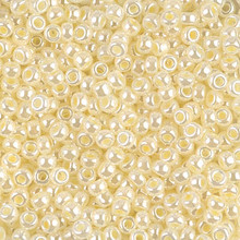 Japanese Miyuki Seed Beads, size 8/0, SKU 189008.MY8-0527, beige opal ceylon, (1 26-28 gram tube, apprx 1120 beads)