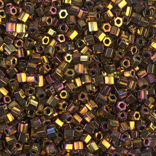 Japanese Miyuki Seed Beads, size 8/0, SKU 189008.MY8-0462cut, metallic gold iris cut, (1 26-28 gram tube, apprx 1120 beads)