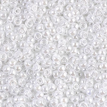 Japanese Miyuki Seed Beads, size 8/0, SKU 189008.MY8-0528, white ceylon, (1 26-28 gram tube, apprx 1120 beads)