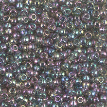 Japanese Miyuki Seed Beads, size 8/0, SKU 189008.MY8-2440, transparent grey iris, (1 26-28 gram tube, apprx 1120 beads)