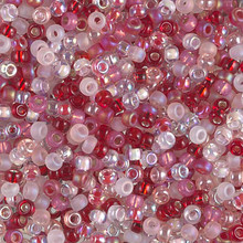 Japanese Miyuki Seed Beads, size 8/0, SKU 189008.MY8-MIX10, valentine mix, (1 26-28 gram tube, apprx 1120 beads)