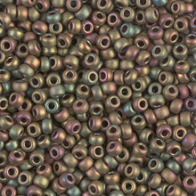Japanese Miyuki Seed Beads, size 8/0, SKU 189008.MY8-2035, opaque khaki ab, (1 26-28 gram tube, apprx 1120 beads)