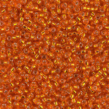 Japanese Miyuki Seed Beads, size 11/0, SKU 111030.MY11-0008, silver lined orange, (1 28-30 gram tube, apprx 3080 beads)