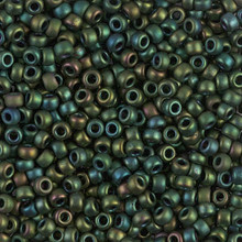 Japanese Miyuki Seed Beads, size 8/0, SKU 189008.MY8-2066, matte metallic teal iris, (1 26-28 gram tube, apprx 1120 beads)