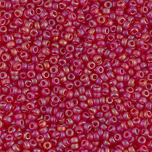 Japanese Miyuki Seed Beads, size 11/0, SKU 111030.MY11-0141FR, matte transparent red ab, (1 28-30 gram tube, apprx 3080 beads)