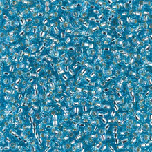 Japanese Miyuki Seed Beads, size 11/0, SKU 111030.MY11-0018, silver lined light blue, (1 28-30 gram tube, apprx 3080 beads)
