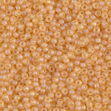 Japanese Miyuki Seed Beads, size 11/0, SKU 111030.MY11-0132FR, matte transparent light amber ab, (1 28-30 gram tube, apprx 3080 beads)