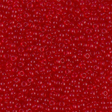 Japanese Miyuki Seed Beads, size 11/0, SKU 111030.MY11-0141SF, semi-matte transparent red, (1 28-30 gram tube, apprx 3080 beads)