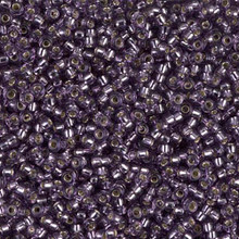 Japanese Miyuki Seed Beads, size 11/0, SKU 111030.MY11-0024, silver lined lavender, (1 28-30 gram tube, apprx 3080 beads)