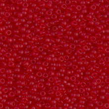Japanese Miyuki Seed Beads, size 11/0, SKU 111030.MY11-0141F, matte transparent red, (1 28-30 gram tube, apprx 3080 beads)