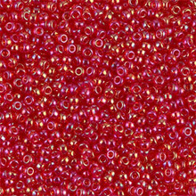 Japanese Miyuki Seed Beads, size 11/0, SKU 111030.MY11-0254D, transparent red ab, (1 28-30 gram tube, apprx 3080 beads)