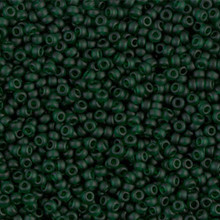 Japanese Miyuki Seed Beads, size 11/0, SKU 111030.MY11-0156F, matte transparent emerald, (1 28-30 gram tube, apprx 3080 beads)
