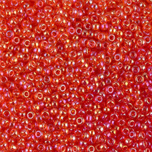 Japanese Miyuki Seed Beads, size 11/0, SKU 111030.MY11-0254L, transparent light red ab, (1 28-30 gram tube, apprx 3080 beads)