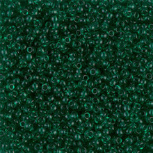 Japanese Miyuki Seed Beads, size 11/0, SKU 111030.MY11-0147, transparent dark green, (1 28-30 gram tube, apprx 3080 beads)