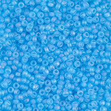 Japanese Miyuki Seed Beads, size 11/0, SKU 111030.MY11-0148FR, matte transparent aqua ab, (1 28-30 gram tube, apprx 3080 beads)