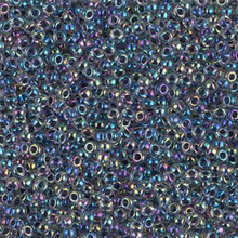 Japanese Miyuki Seed Beads, size 11/0, SKU 111030.MY11-0283, variegated blue lined crystal ab, (1 28-30 gram tube, apprx 3080 beads)