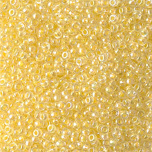 Japanese Miyuki Seed Beads, size 11/0, SKU 111030.MY11-0273, crystal lined light yellow ab, (1 28-30 gram tube, apprx 3080 beads)