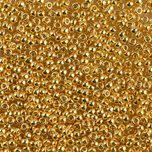 Japanese Miyuki Seed Beads, size 11/0, SKU 111030.MY11-0191, bright 24KT yellow gold, (5 grams, 3" tube, apprx 550 beads)