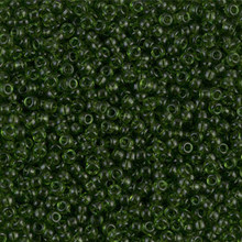 Japanese Miyuki Seed Beads, size 11/0, SKU 111030.MY11-0158, transparent olive green, (1 28-30 gram tube, apprx 3080 beads)