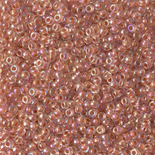 Japanese Miyuki Seed Beads, size 11/0, SKU 111030.MY11-0275, salmon lined crystal ab, (1 28-30 gram tube, apprx 3080 beads)