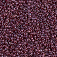 Japanese Miyuki Seed Beads, size 11/0, SKU 111030.MY11-0313SF, semi-matte cranberry gold luster, (1 28-30 gram tube, apprx 3080 beads)