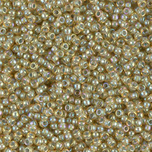 Japanese Miyuki Seed Beads, size 11/0, SKU 111030.MY11-0359, aqua lined light topaz ab, (1 28-30 gram tube, apprx 3080 beads)