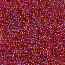 Japanese Miyuki Seed Beads, size 11/0, SKU 111030.MY11-0363, dark pink lined amber, (1 28-30 gram tube, apprx 3080 beads)