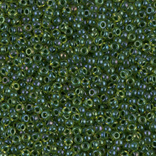 Japanese Miyuki Seed Beads, size 11/0, SKU 111030.MY11-0350, olive lined chartreuse, (1 28-30 gram tube, apprx 3080 beads)