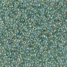 Japanese Miyuki Seed Beads, size 11/0, SKU 111030.MY11-0277, lined lime ab, (1 28-30 gram tube, apprx 3080 beads)