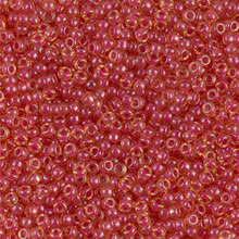 Japanese Miyuki Seed Beads, size 11/0, SKU 111030.MY11-0373, dark rose lined topaz luster, (1 28-30 gram tube, apprx 3080 beads)