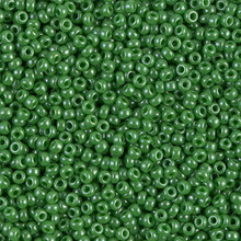 Japanese Miyuki Seed Beads, size 11/0, SKU 111030.MY11-0431, opaque  jade green luster, (1 28-30 gram tube, apprx 3080 beads)