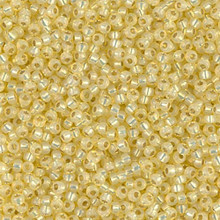 Japanese Miyuki Seed Beads, size 11/0, SKU 111030.MY11-0554, pale yellow alabaster silver lined dyed, (1 28-30 gram tube, apprx 3080 beads)