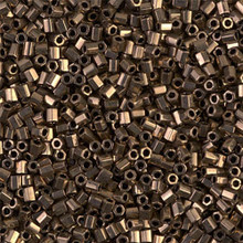 Japanese Miyuki Seed Beads, size 11/0, SKU 111030.MY11-457cut (was 0614cut), 2-cut bronze, (1 28-30 gram tube, apprx 3080 beads)