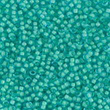 Japanese Miyuki Seed Beads, size 11/0, SKU 111030.MY11-1927, semi-matte seafoam lined aqua, (1 28-30 gram tube, apprx 3080 beads)