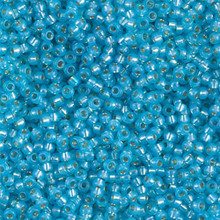 Japanese Miyuki Seed Beads, size 11/0, SKU 111030.MY11-0647, aqua alabaster silver-lined (dyed), (1 28-30 gram tube, apprx 3080 beads)