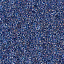 Japanese Miyuki Seed Beads, size 11/0, SKU 111030.MY11-1928, blue lined crystal luster, (1 28-30 gram tube, apprx 3080 beads)
