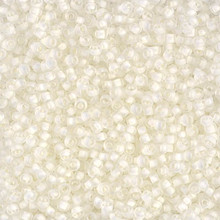 Japanese Miyuki Seed Beads, size 11/0, SKU 111030.MY11-1920, semi-matte white/lined crystal, (1 28-30 gram tube, apprx 3080 beads)