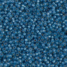 Japanese Miyuki Seed Beads, size 11/0, SKU 111030.MY11-0648, dark sky blue alabaster silver-lined (dyed), (1 28-30 gram tube, apprx 3080 beads)